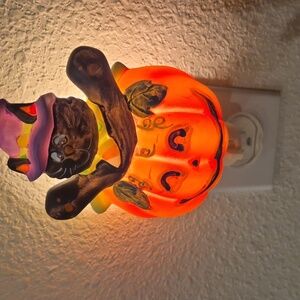 Halloween Night Light  Cat / Pumpkin Plug IN Vintage